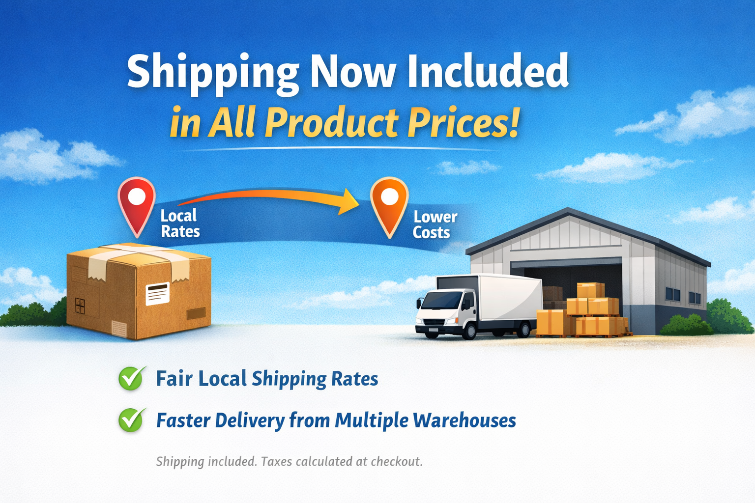 Shipping Now Included in All Product Prices