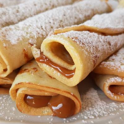 Pancakes filled with Nuuva Dulce de Leche Premium